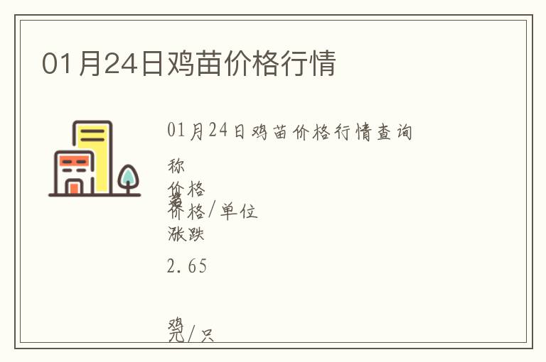 01月24日雞苗價(jià)格行情