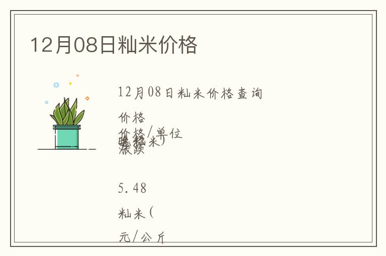 12月08日秈米價(jià)格