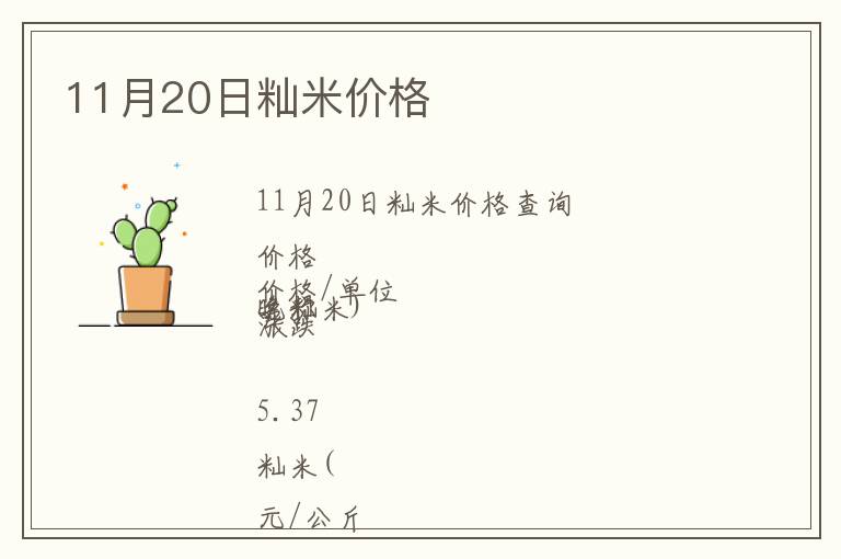 11月20日秈米價格