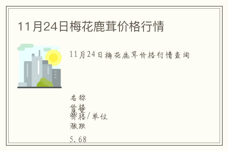 11月24日梅花鹿茸價(jià)格行情