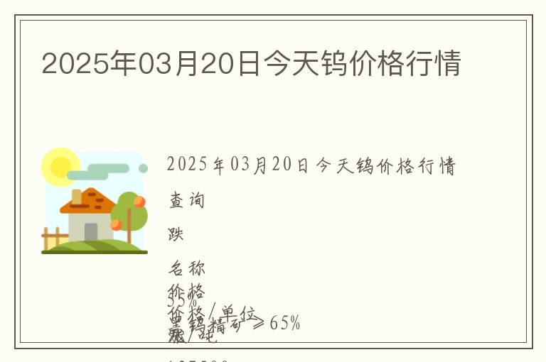 2025年03月20日今天鎢價(jià)格行情
