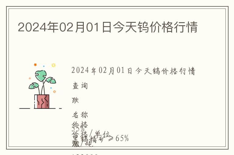 2024年02月01日今天鎢價格行情