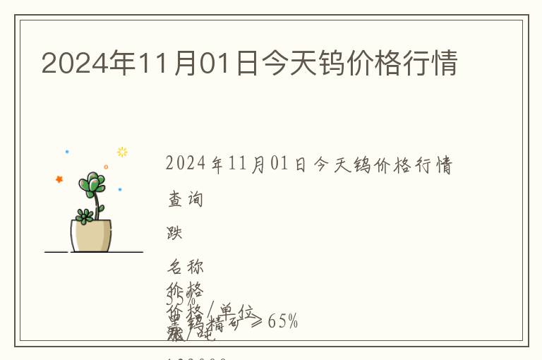 2024年11月01日今天鎢價格行情