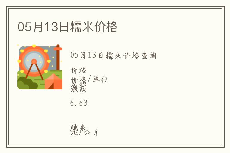 05月13日糯米價格