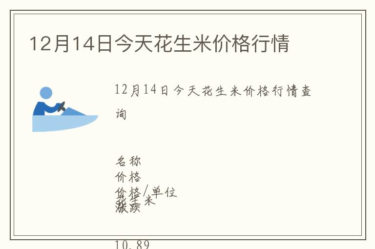 12月14日今天花生米價格行情