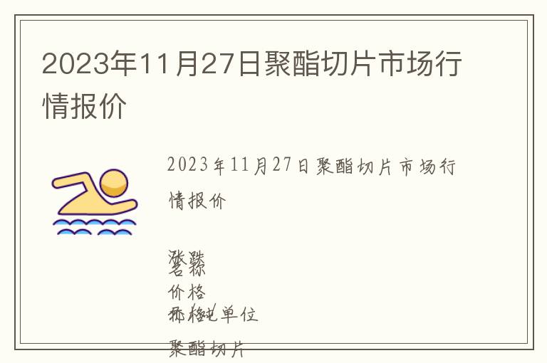 2023年11月27日聚酯切片市場行情報價