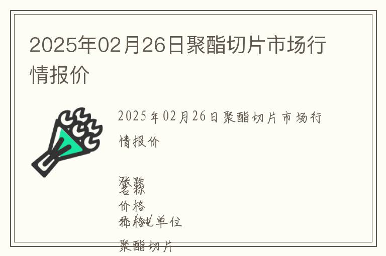 2025年02月26日聚酯切片市場行情報價