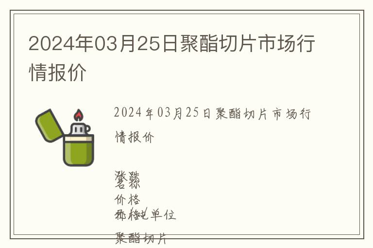 2024年03月25日聚酯切片市場行情報(bào)價(jià)