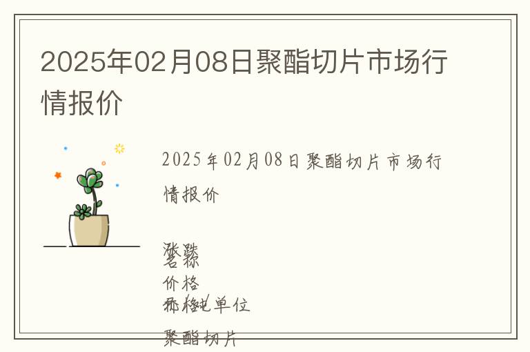 2025年02月08日聚酯切片市場行情報價