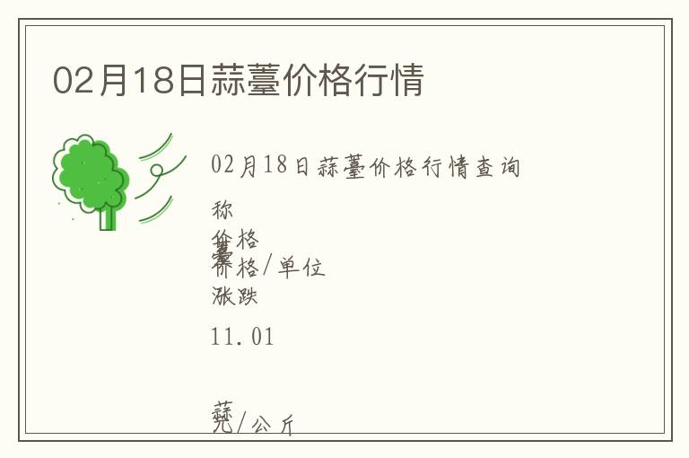 02月18日蒜薹價格行情