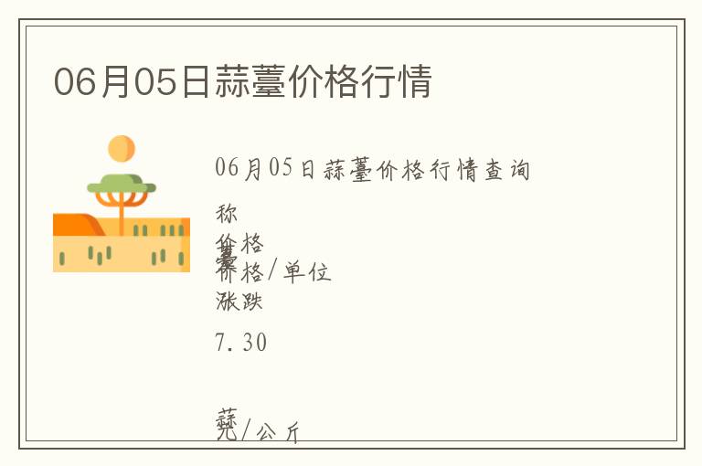 06月05日蒜薹價(jià)格行情