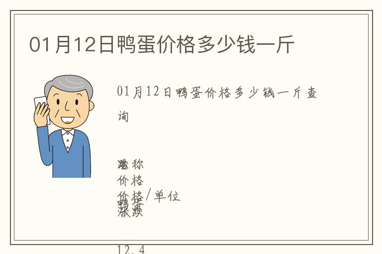 01月12日鴨蛋價(jià)格多少錢(qián)一斤