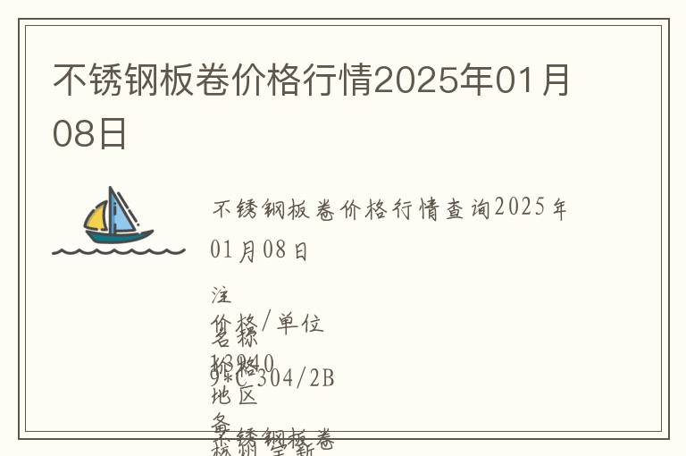 不銹鋼板卷價格行情2025年01月08日