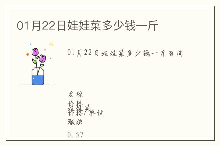 01月22日娃娃菜多少錢(qián)一斤