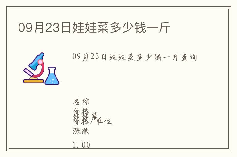09月23日娃娃菜多少錢一斤