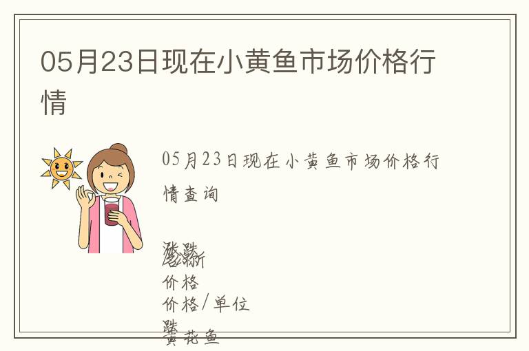 05月23日現(xiàn)在小黃魚市場價(jià)格行情