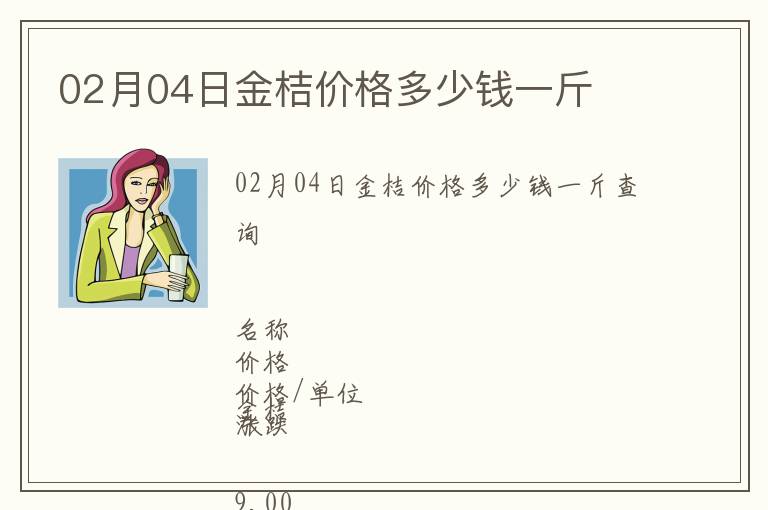 02月04日金桔價格多少錢一斤