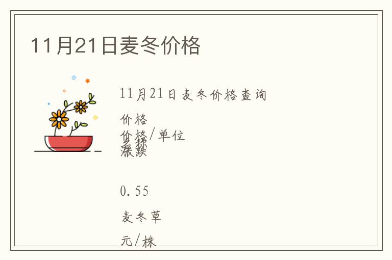 11月21日麥冬價(jià)格
