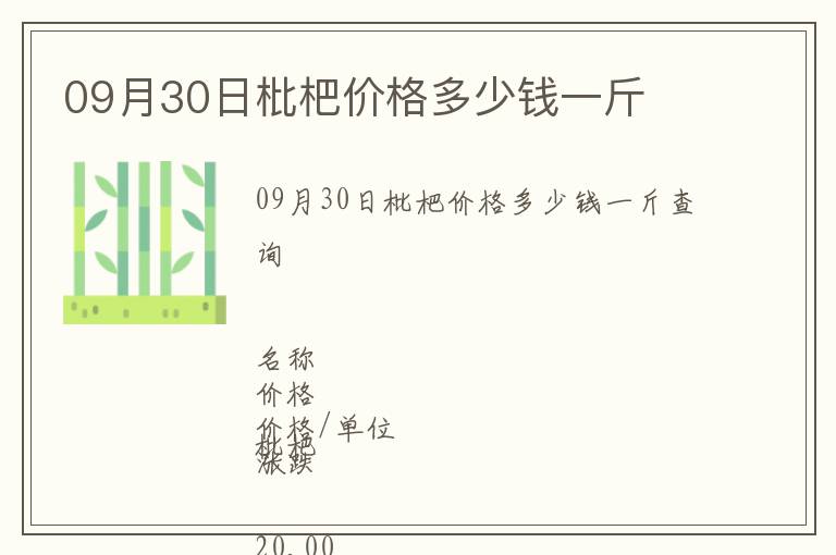 09月30日枇杷價(jià)格多少錢(qián)一斤