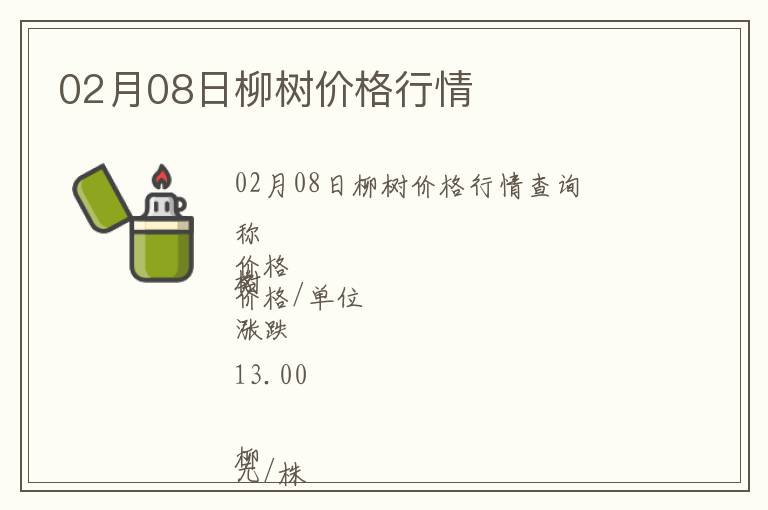 02月08日柳樹價格行情
