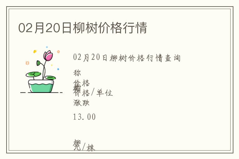 02月20日柳樹價格行情