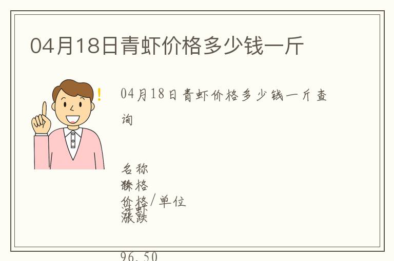 04月18日青蝦價(jià)格多少錢一斤