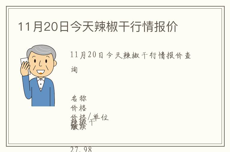 11月20日今天辣椒干行情報價