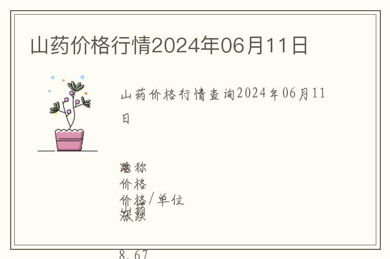 山藥價(jià)格行情2024年06月11日
