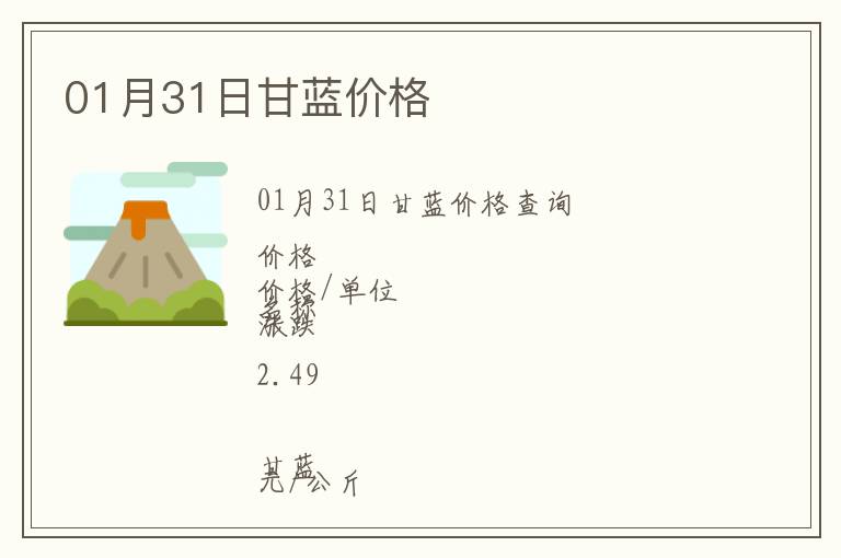 01月31日甘藍(lán)價(jià)格