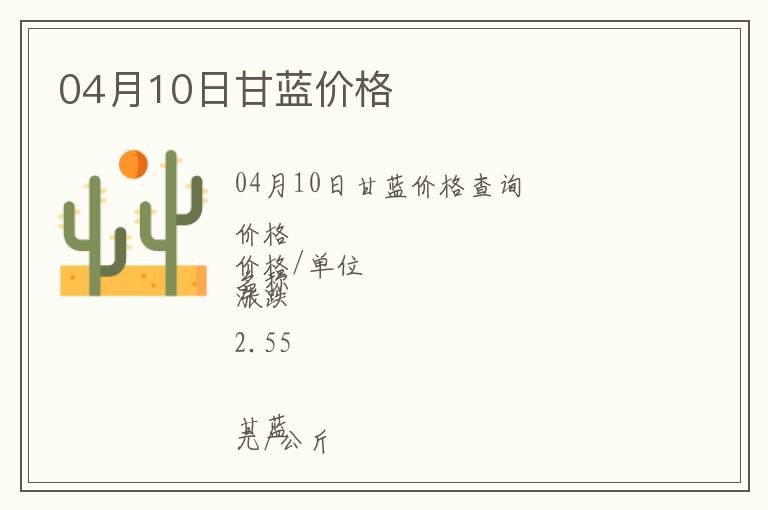 04月10日甘藍價格