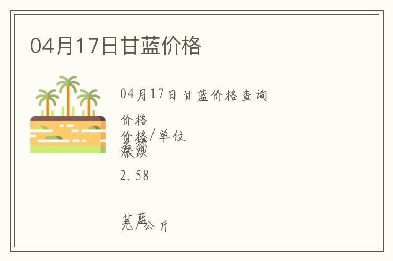 04月17日甘藍(lán)價(jià)格