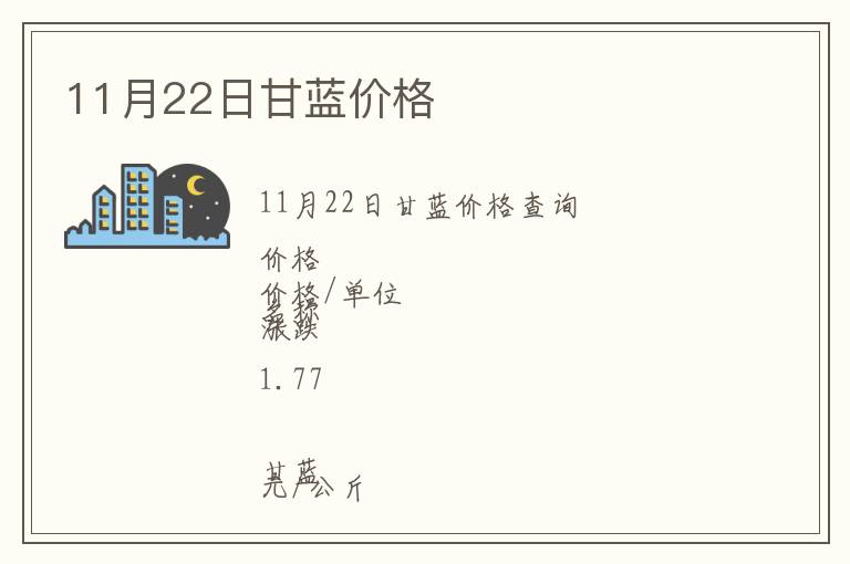 11月22日甘藍(lán)價(jià)格