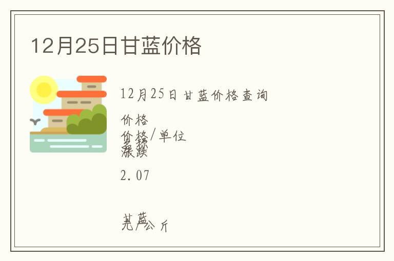 12月25日甘藍(lán)價(jià)格
