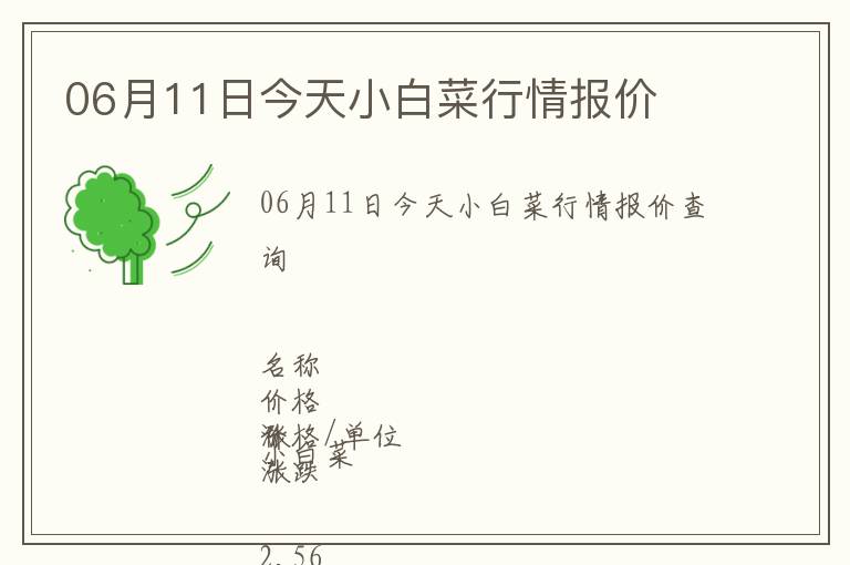 06月11日今天小白菜行情報(bào)價(jià)