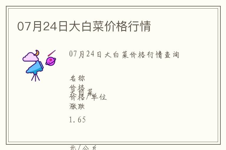 07月24日大白菜價(jià)格行情