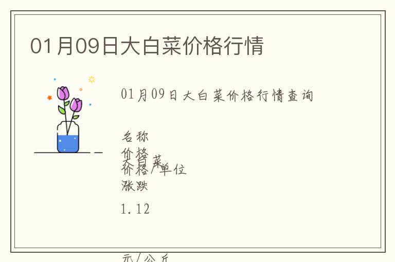 01月09日大白菜價(jià)格行情