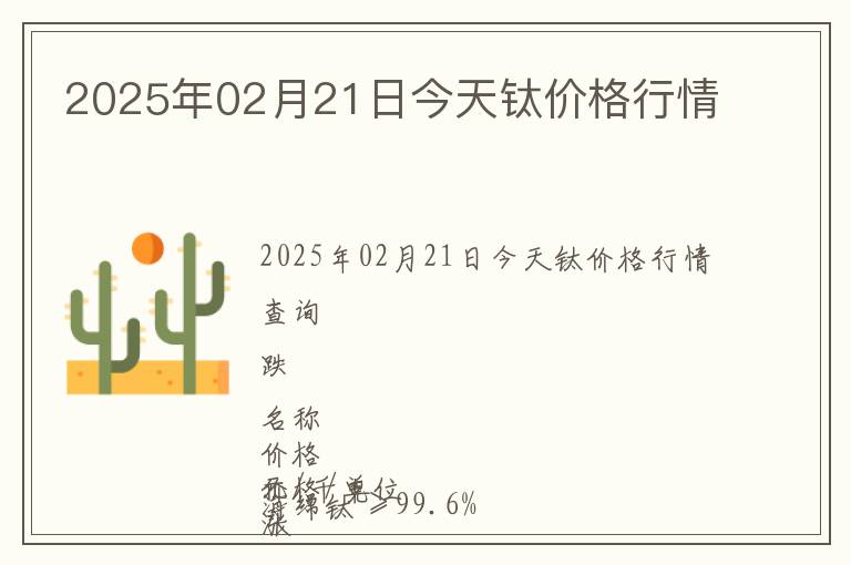 2025年02月21日今天鈦價格行情
