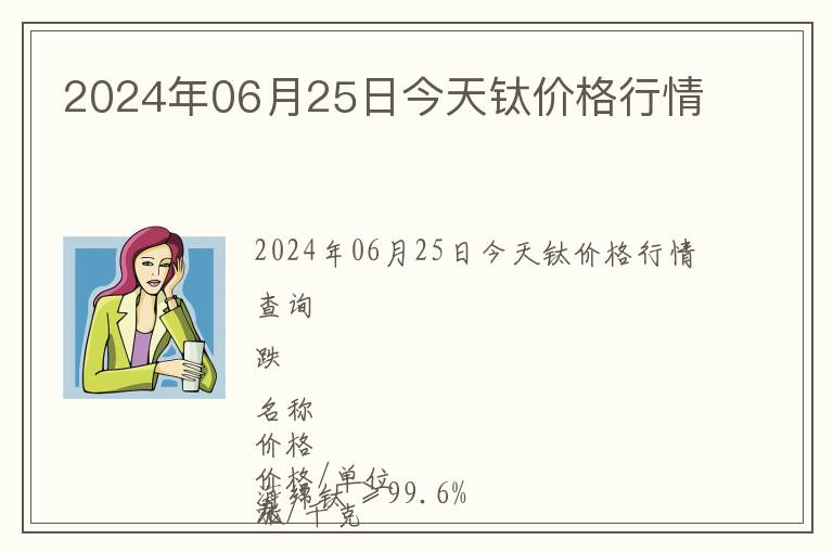 2024年06月25日今天鈦價格行情