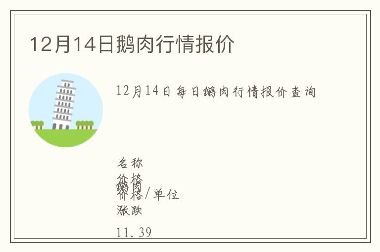 12月14日鵝肉行情報(bào)價(jià)
