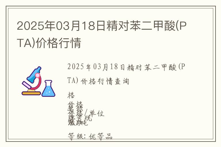 2025年03月18日精對苯二甲酸(PTA)價格行情