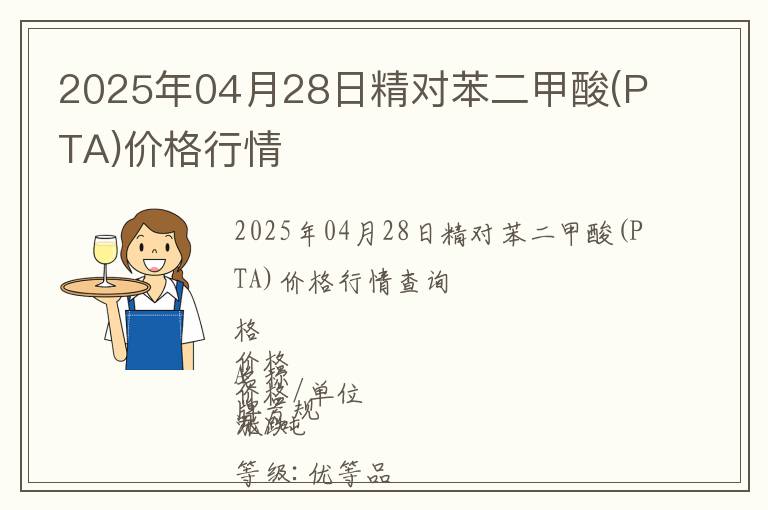 2025年04月28日精對苯二甲酸(PTA)價格行情