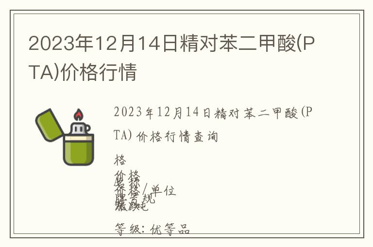 2023年12月14日精對苯二甲酸(PTA)價格行情