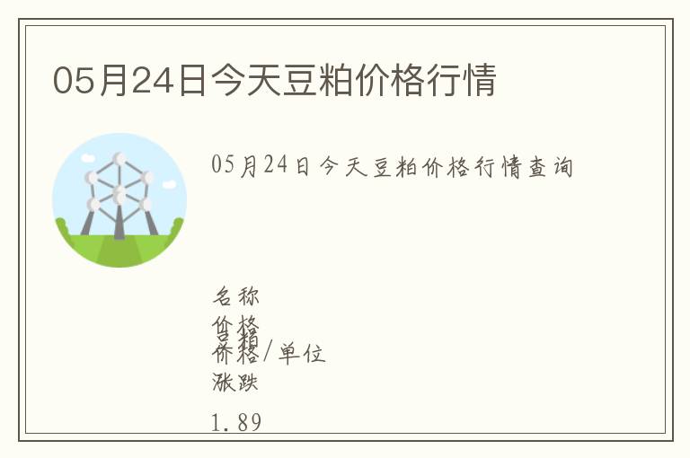 05月24日今天豆粕價格行情