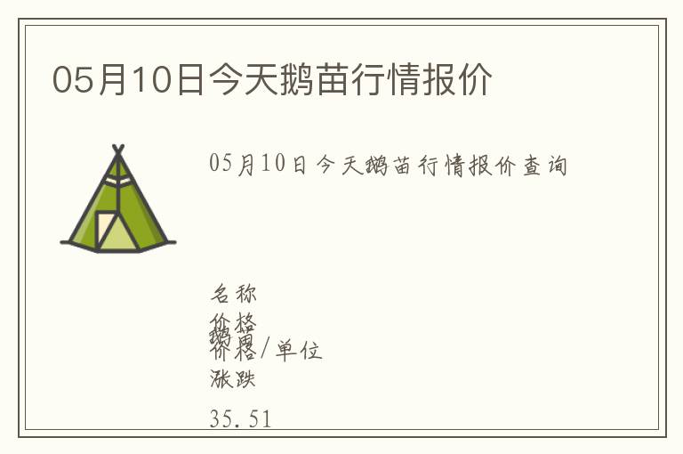 05月10日今天鵝苗行情報(bào)價(jià)