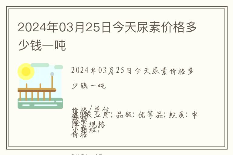 2024年03月25日今天尿素價格多少錢一噸