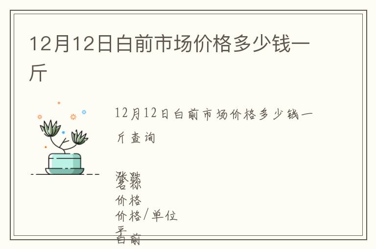 12月12日白前市場價格多少錢一斤