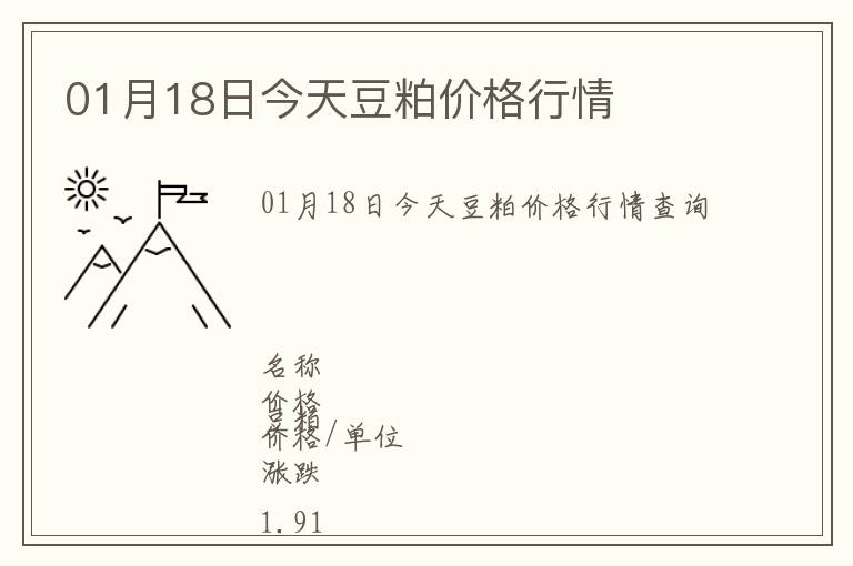 01月18日今天豆粕價(jià)格行情
