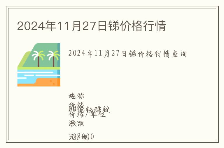 2024年11月27日銻價格行情