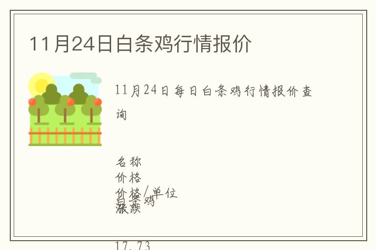11月24日白條雞行情報(bào)價(jià)