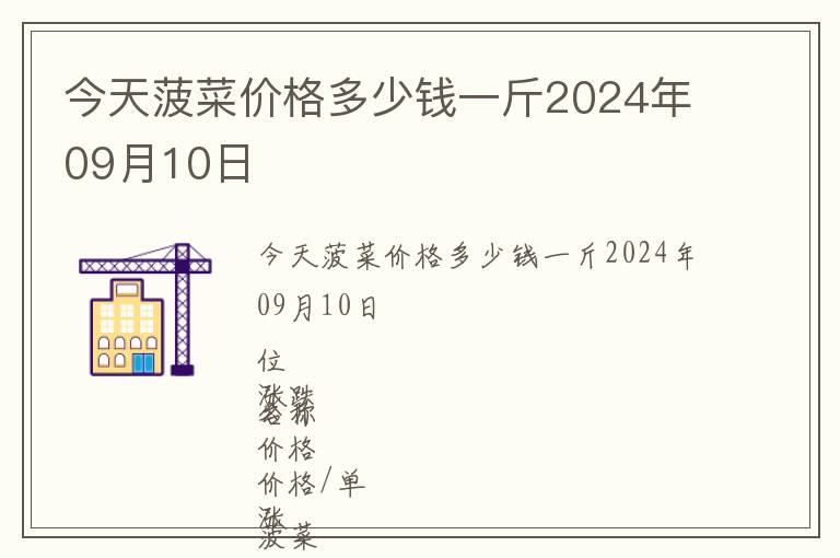 今天菠菜價格多少錢一斤2024年09月10日